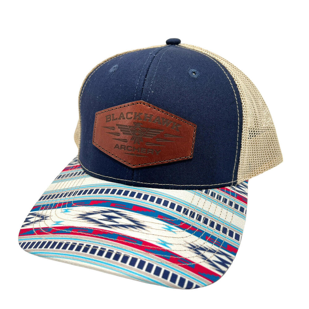 Blackhawk Archery Outdoor Hat Cap Adjustable Truckers Leather Tag NEW